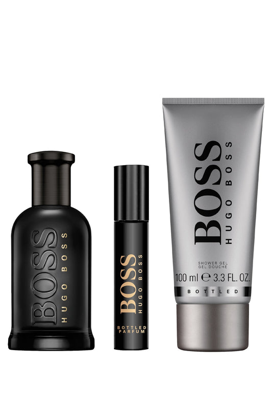 Hugo Boss Boss Bottled 3pcs Gift Set For Men 100ml Eau De Parfum Spray + 10ml Travel Spray + 100ml Shower Gel
