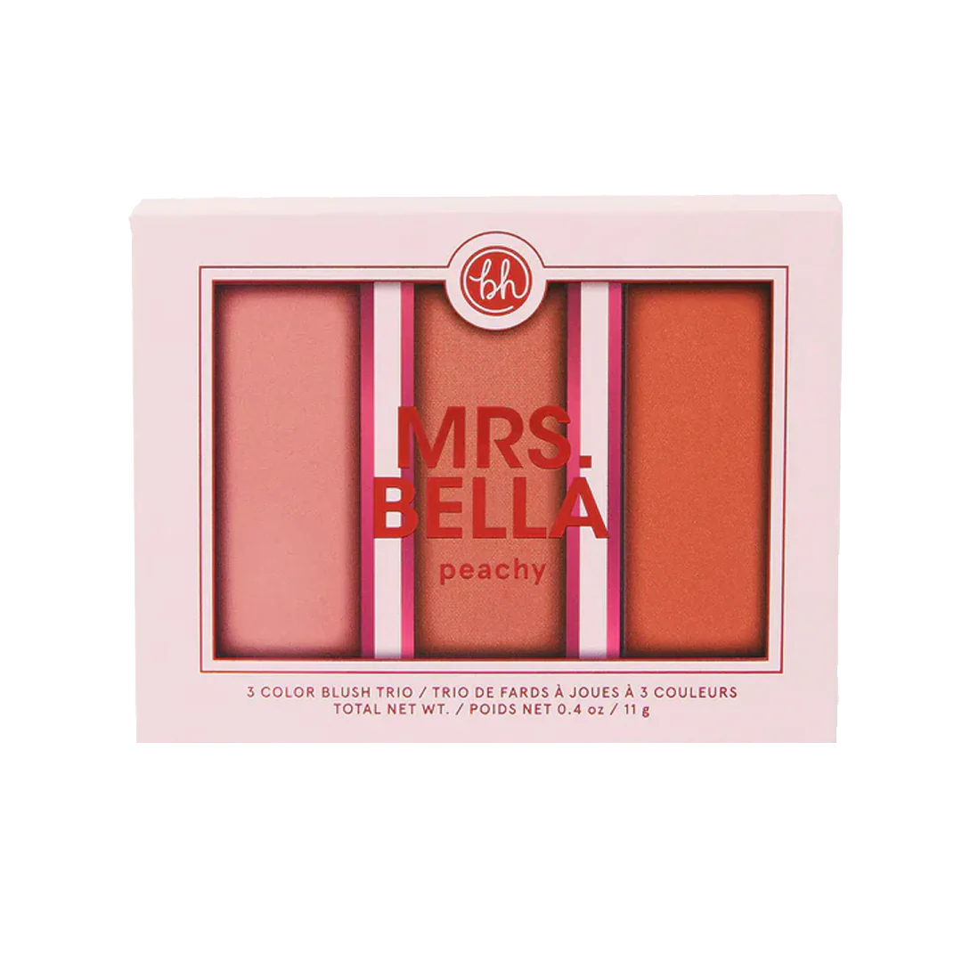 BH Cosmeti+B45cs 3 Color Blush Trio Mrs Bella Rouge Palette - Peachy